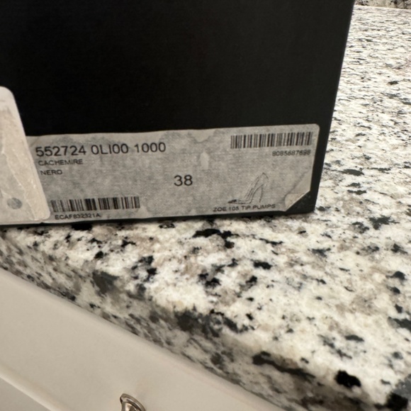 Saint Laurent Black Metal Turquoise Cap Toe Pointed Pumps. - Picture 5 of 6